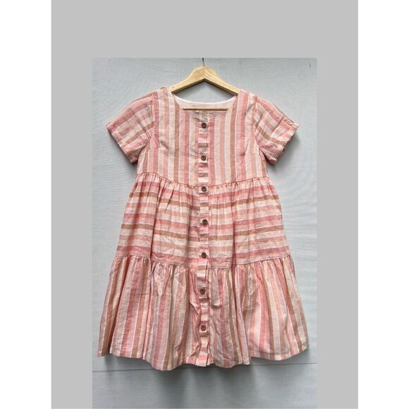 Happily Grey Kids striped lined Relaxed fit short dress size 12 - Picture 1 of 6